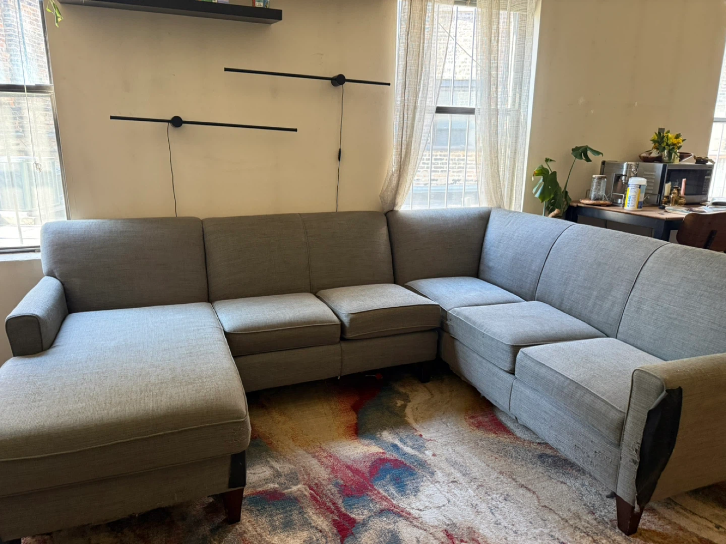 Gray Sectional Sofa with Chaise