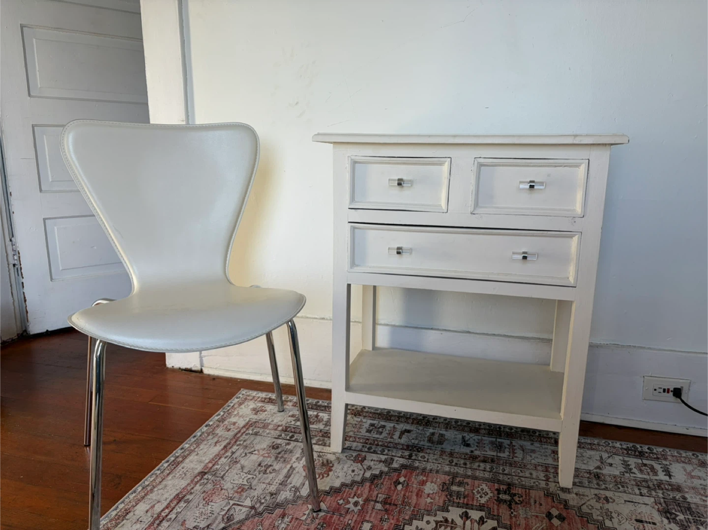 Side table with chair