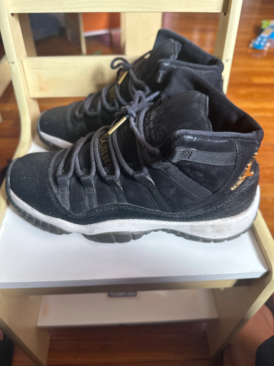 Air Jordan 11 Retro Black Gold Mens Shoes - photo 2