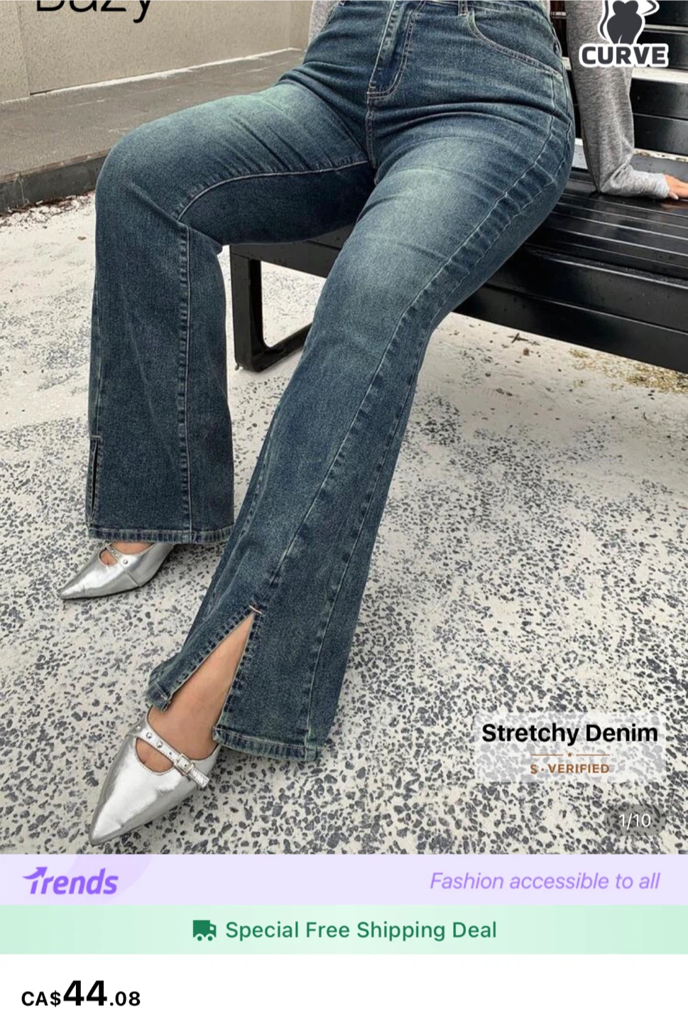 Dazy Curve Stretchy Denim Flare Jeans
