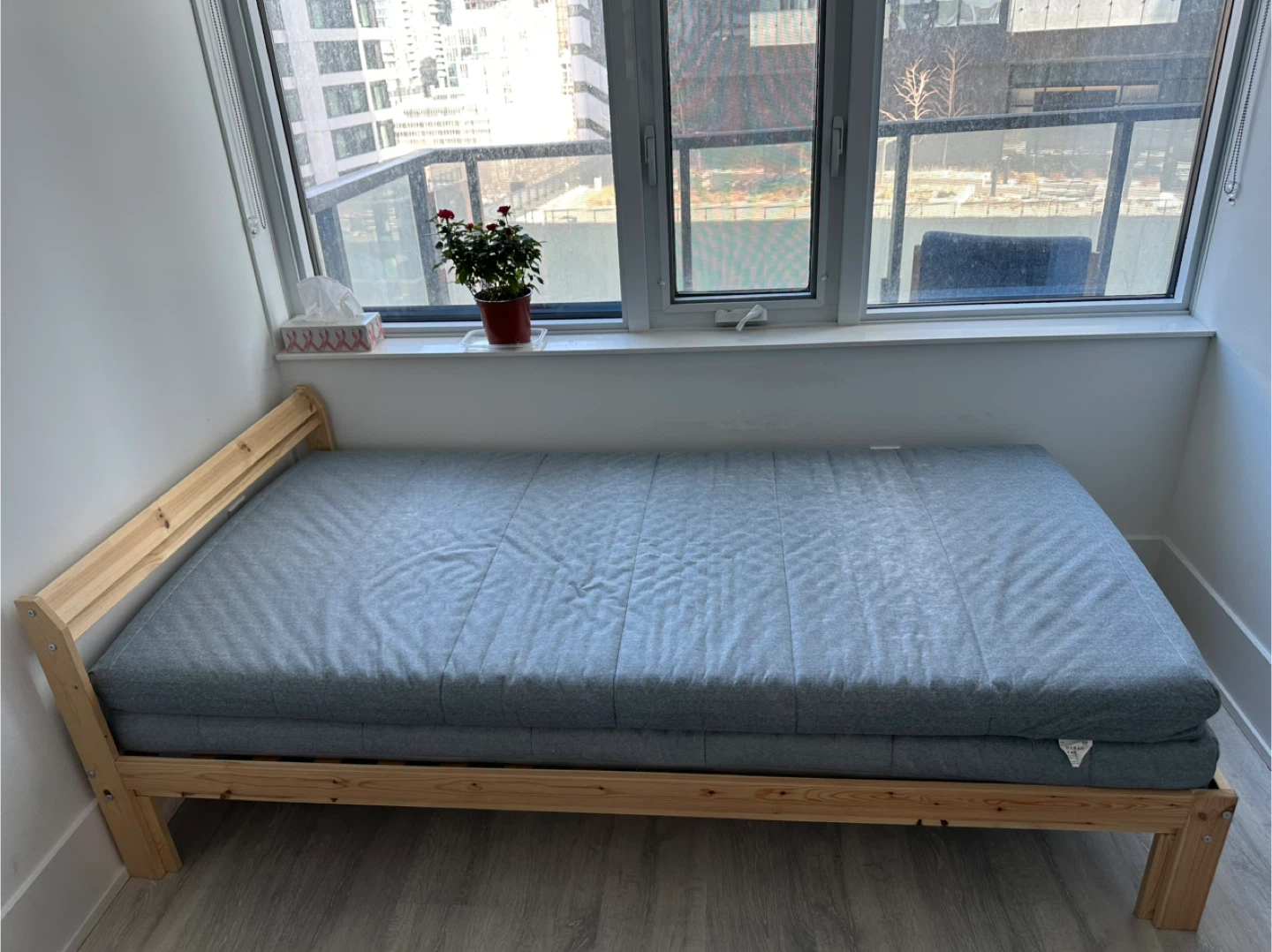 IKEA Single Bed Frame with Mattress - photo 2