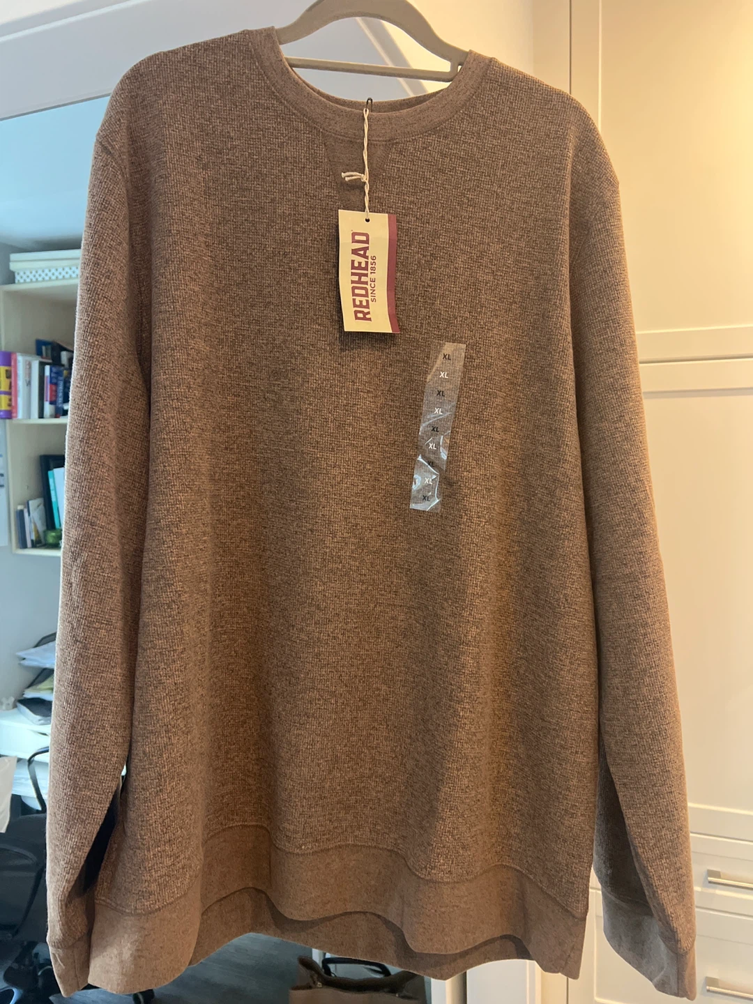 RedHead Driftwood RH Waffle Crew Neck Long Sleeve Shirt XL