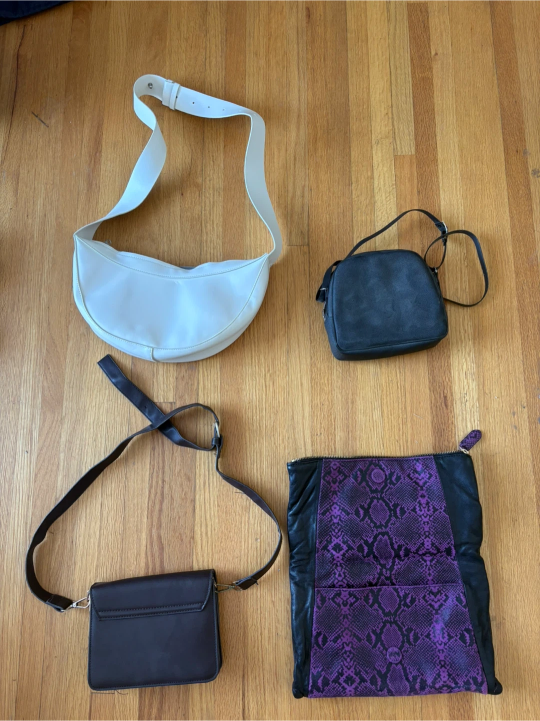 assorted handbags