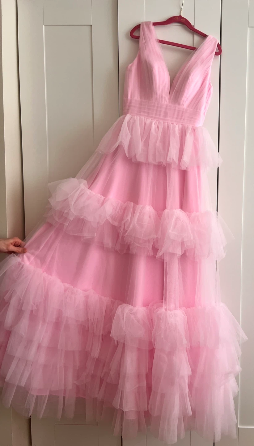 Missacc Pink Tulle Ruffle Tiered Gown - photo 3