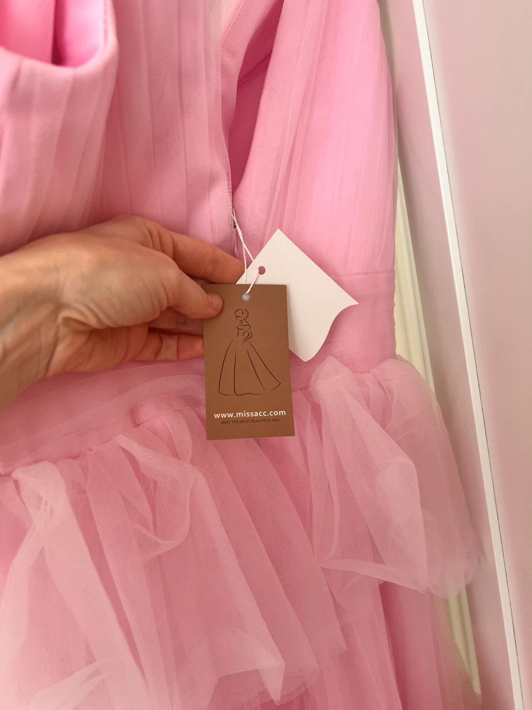 Missacc Pink Tulle Ruffle Tiered Gown - photo 4