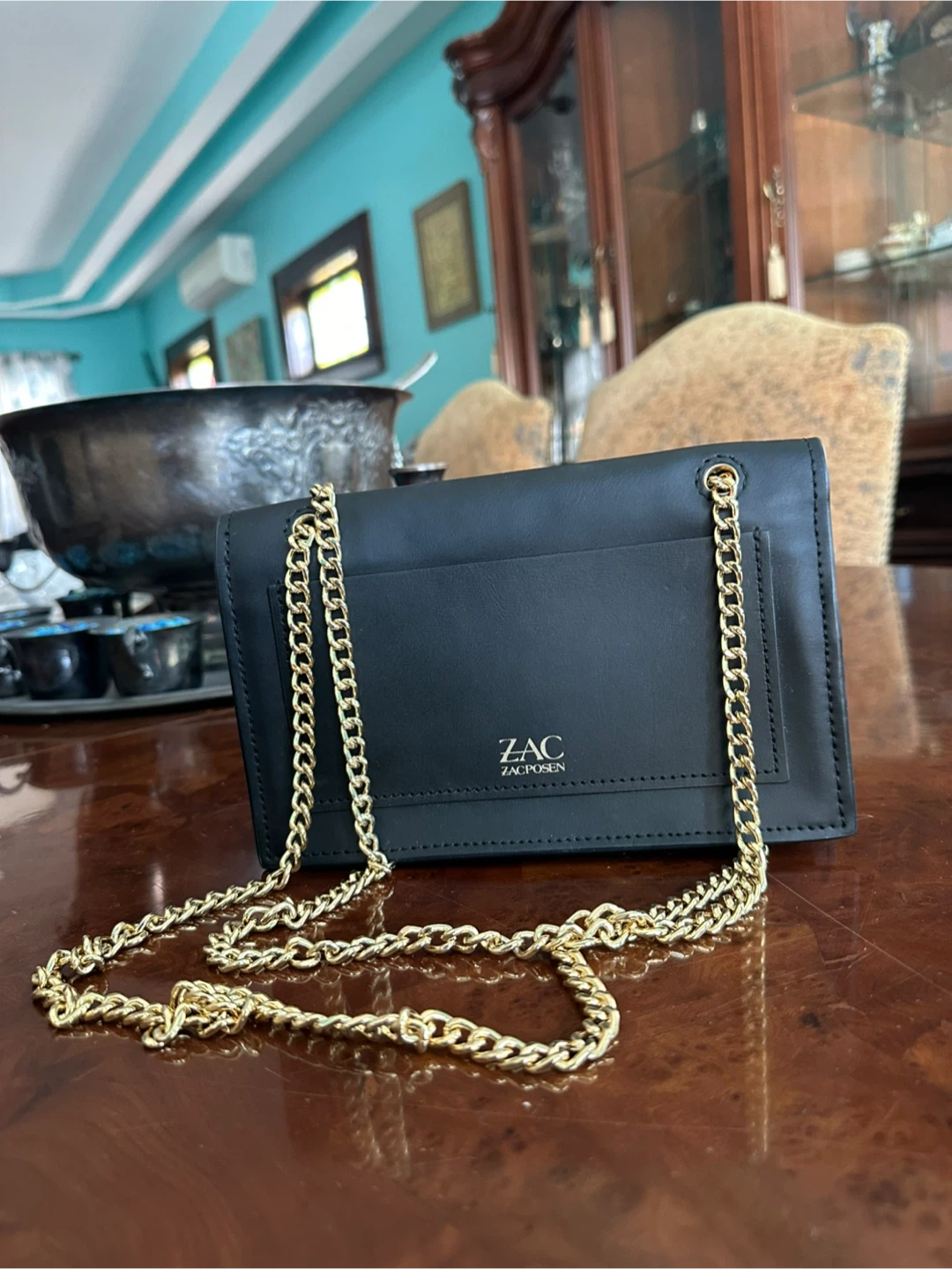 ZAC Zac Posen Black Crossbody Bag with Gold Chain - photo 3