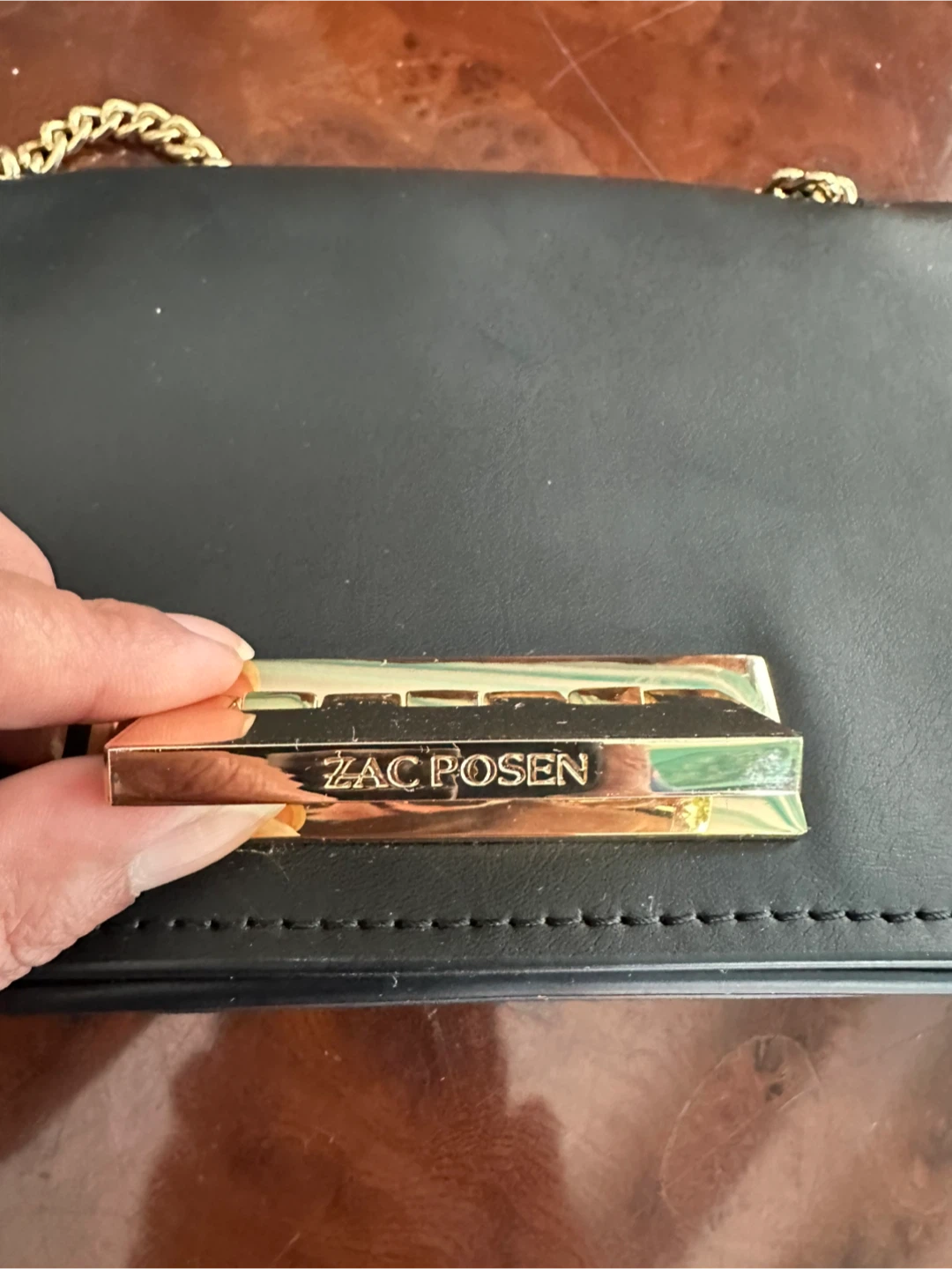ZAC Zac Posen Black Crossbody Bag with Gold Chain - photo 4
