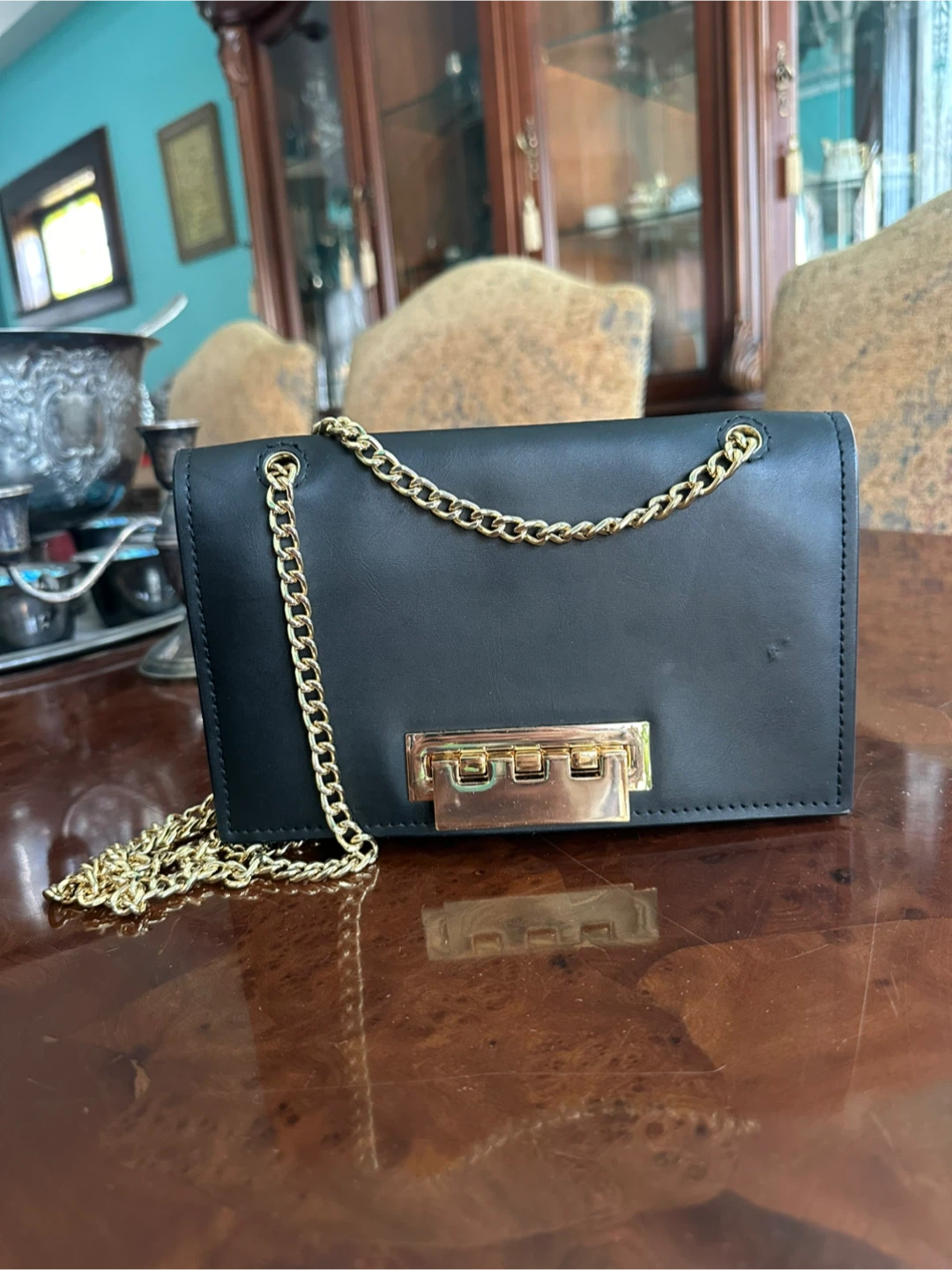 ZAC Zac Posen Black Crossbody Bag with Gold Chain - photo 2