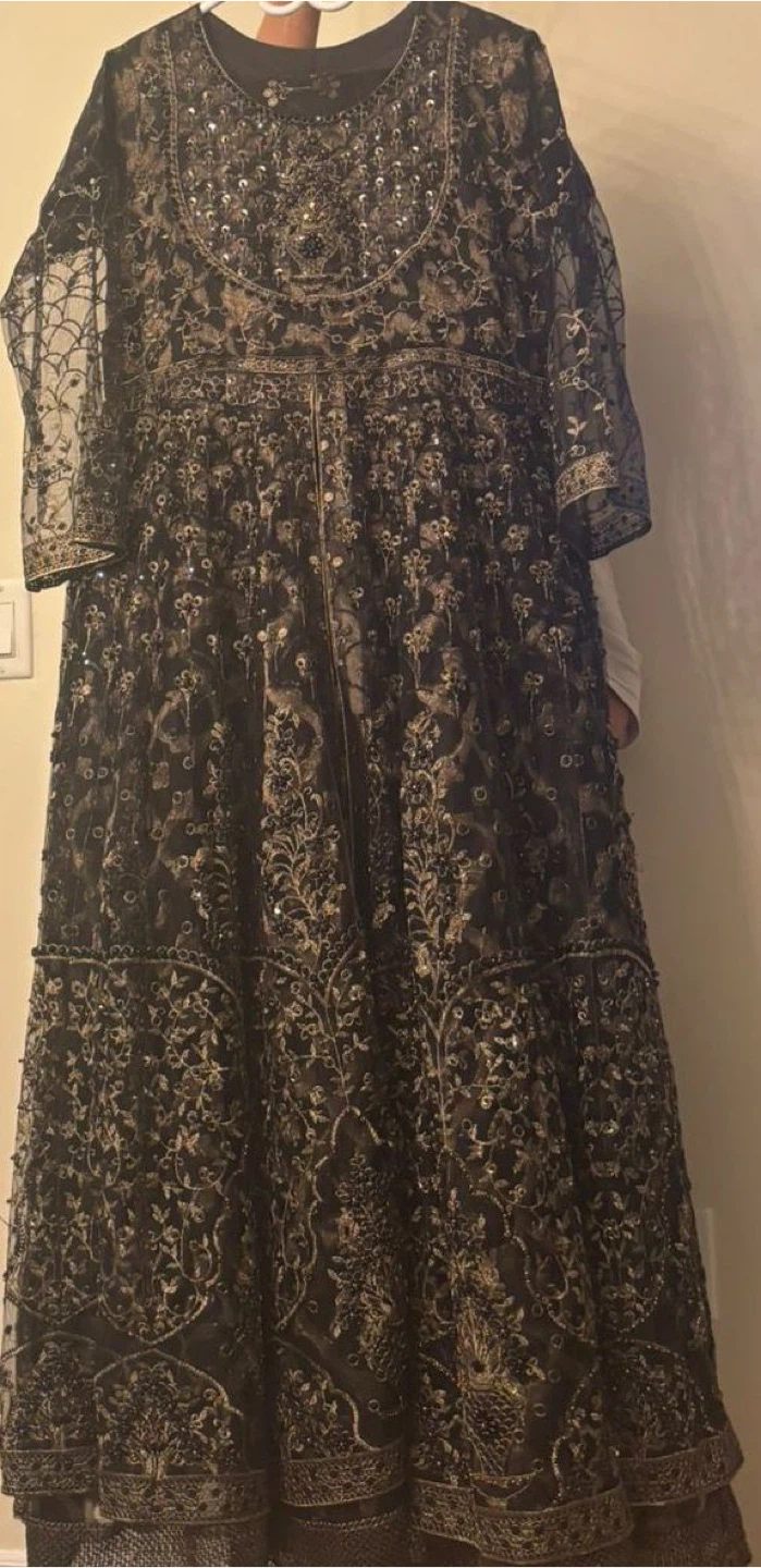 Women's Black Embellished Maxi Dress