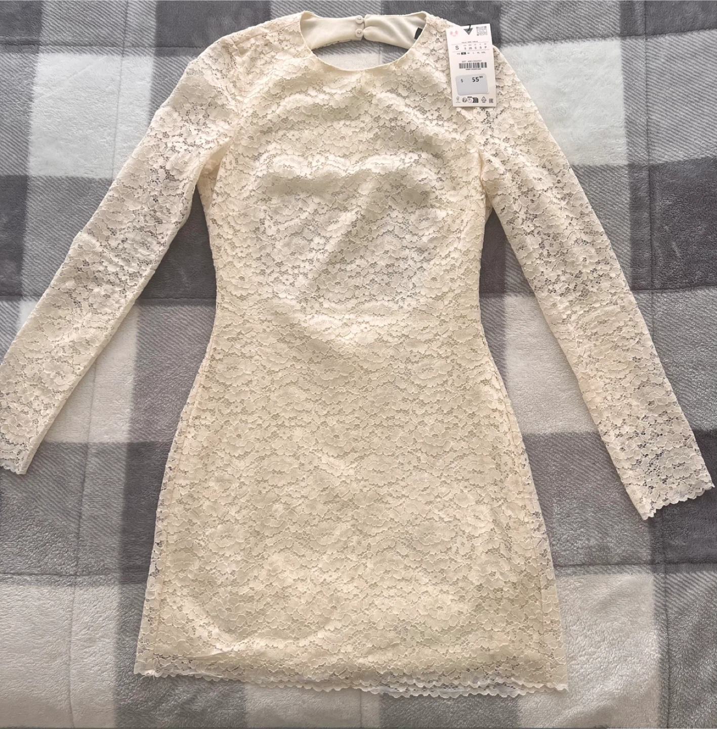 Zara Lace Dress - Cream - Size S