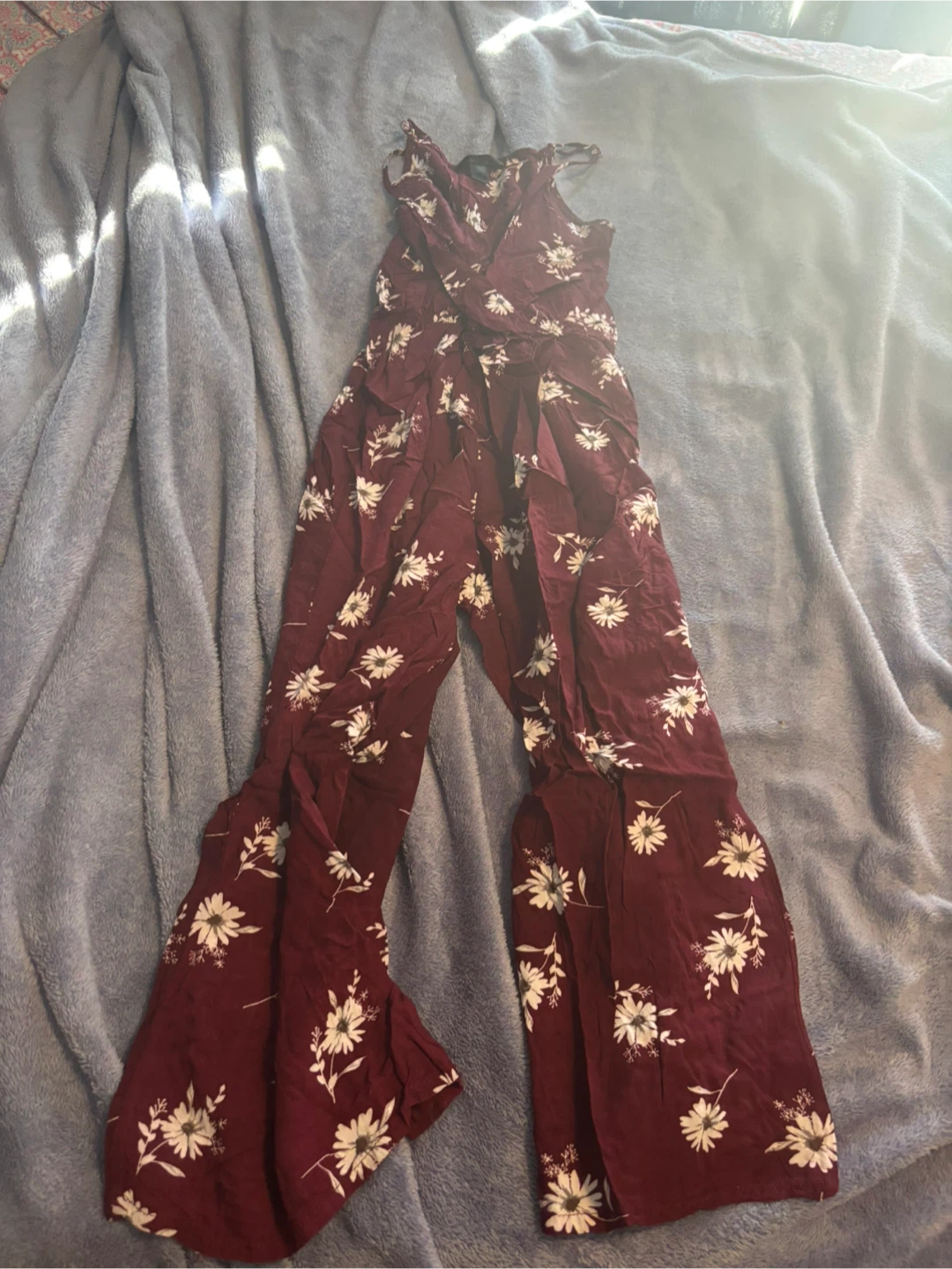 Maroon Floral Jumpsuit