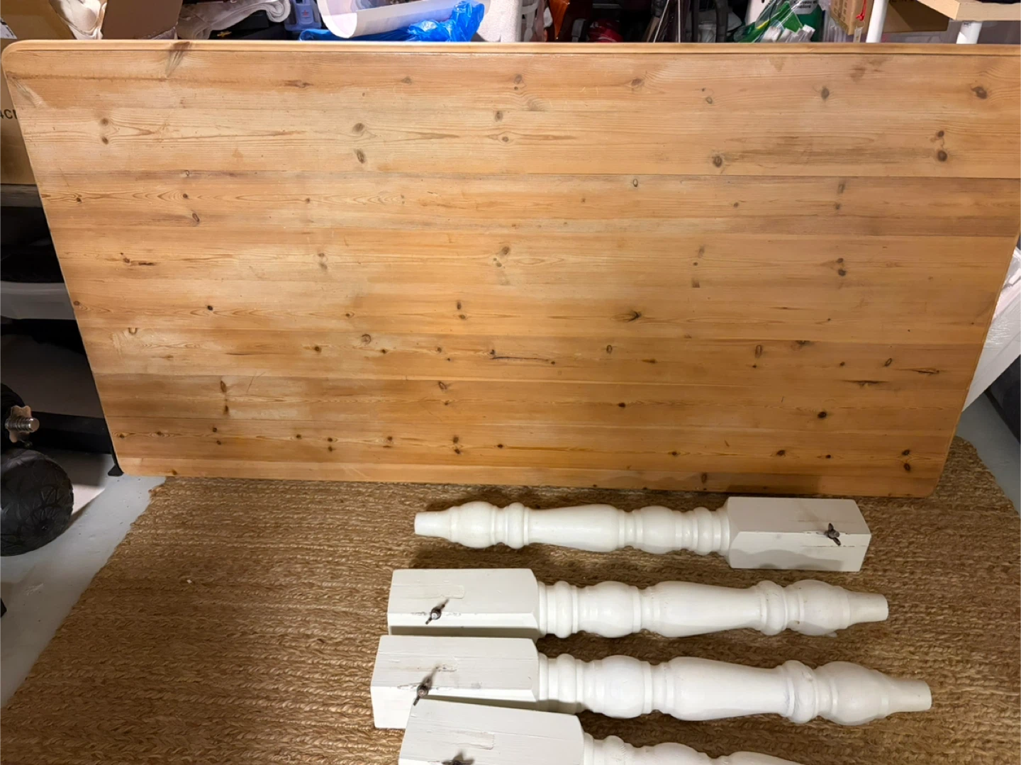 Pine Table Top with White Legs - photo 2