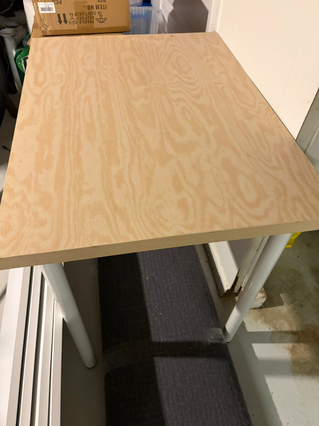 Cut Ikea desk with White Metal Legs (small space) - photo 2