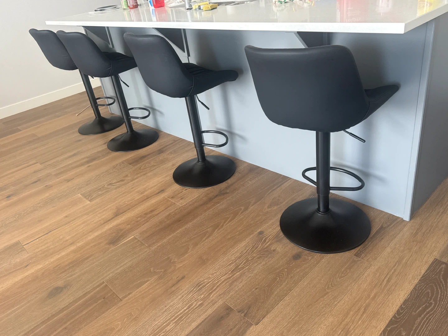 Set of 4 Black Adjustable Bar Stools