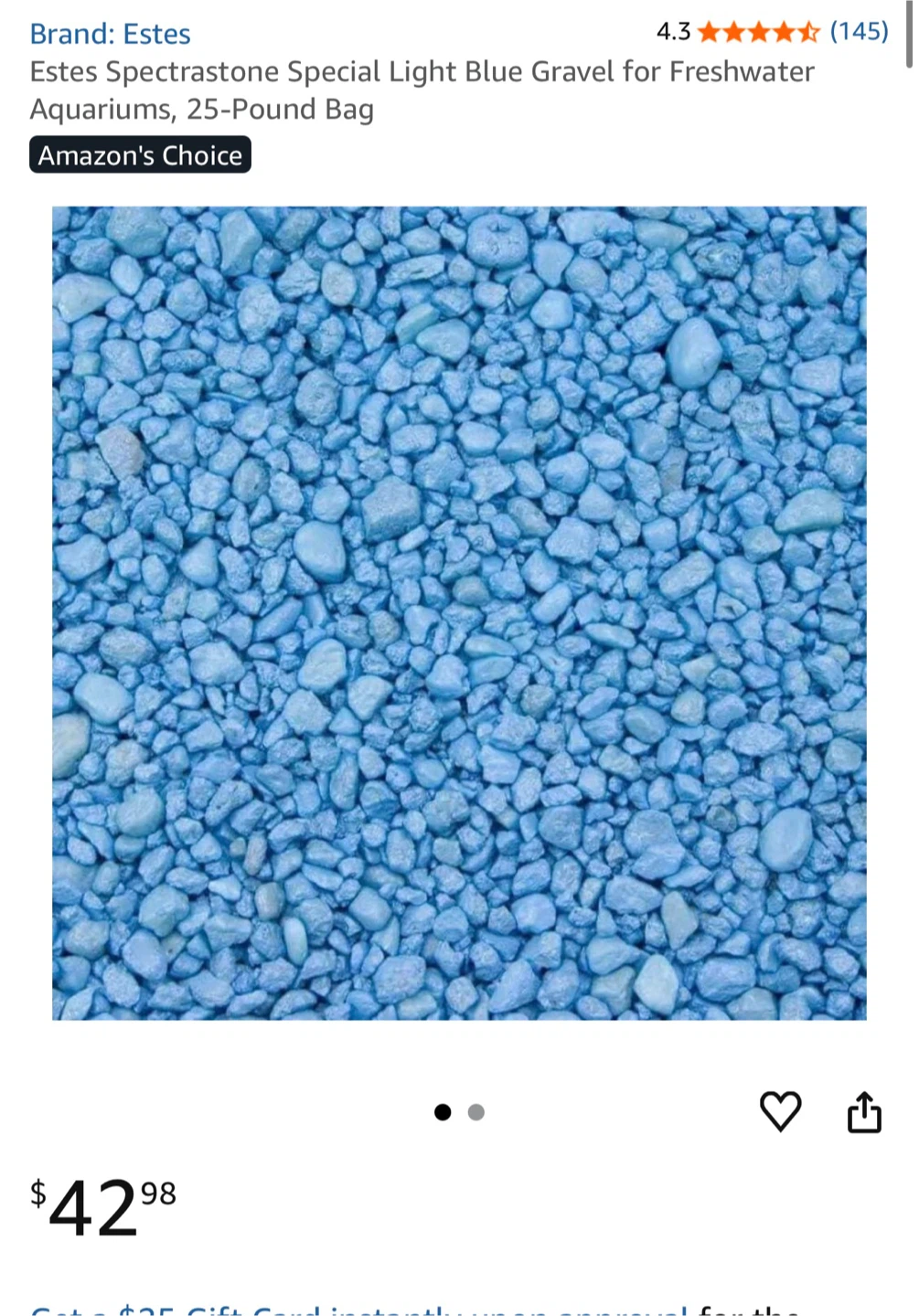 Estes "Spectrastone" Special Light Blue Gravel for Aquariums,