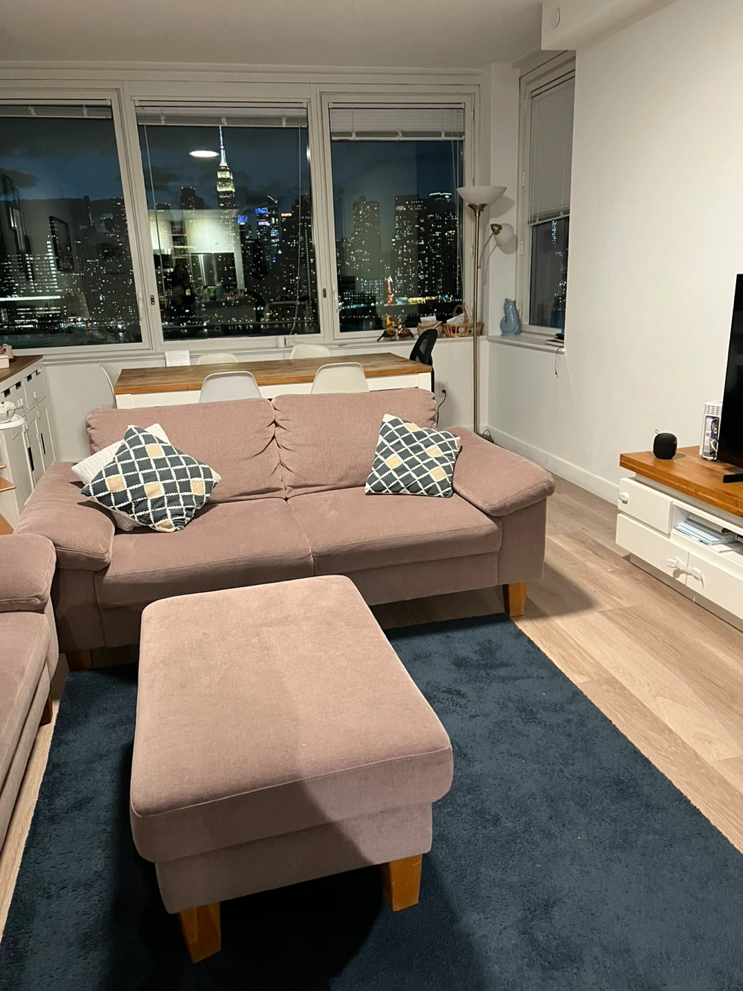 European Custom-made 2-seater Sofa with Ottoman