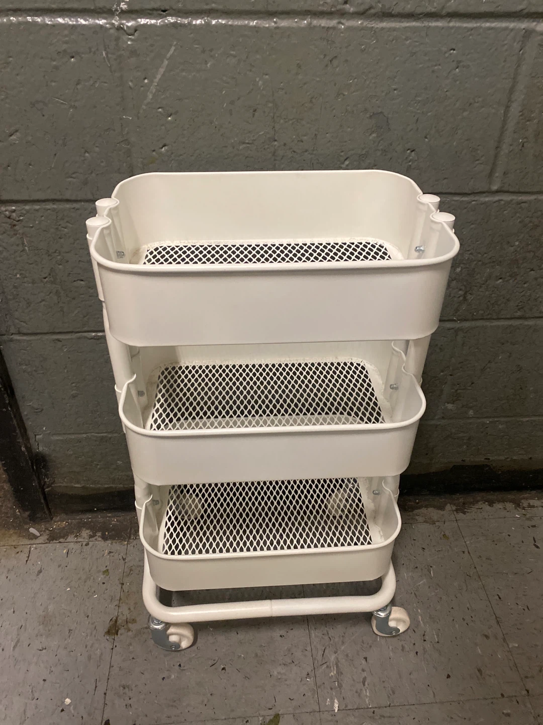 White 3-Tier Rolling Utility Cart