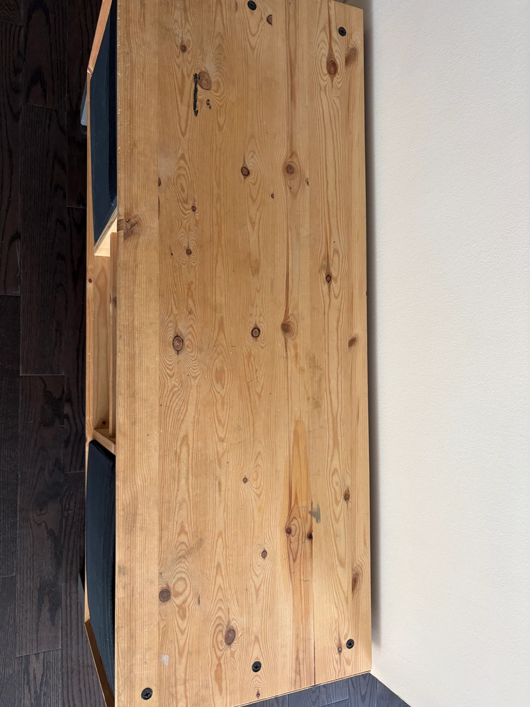 Pine Wood Storage Bench with 2 Black Bins - photo 3