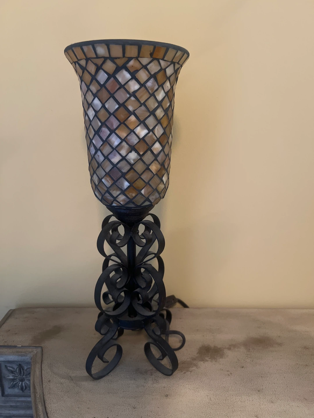 Vintage Decorative Mosaic Table Lamps (2)