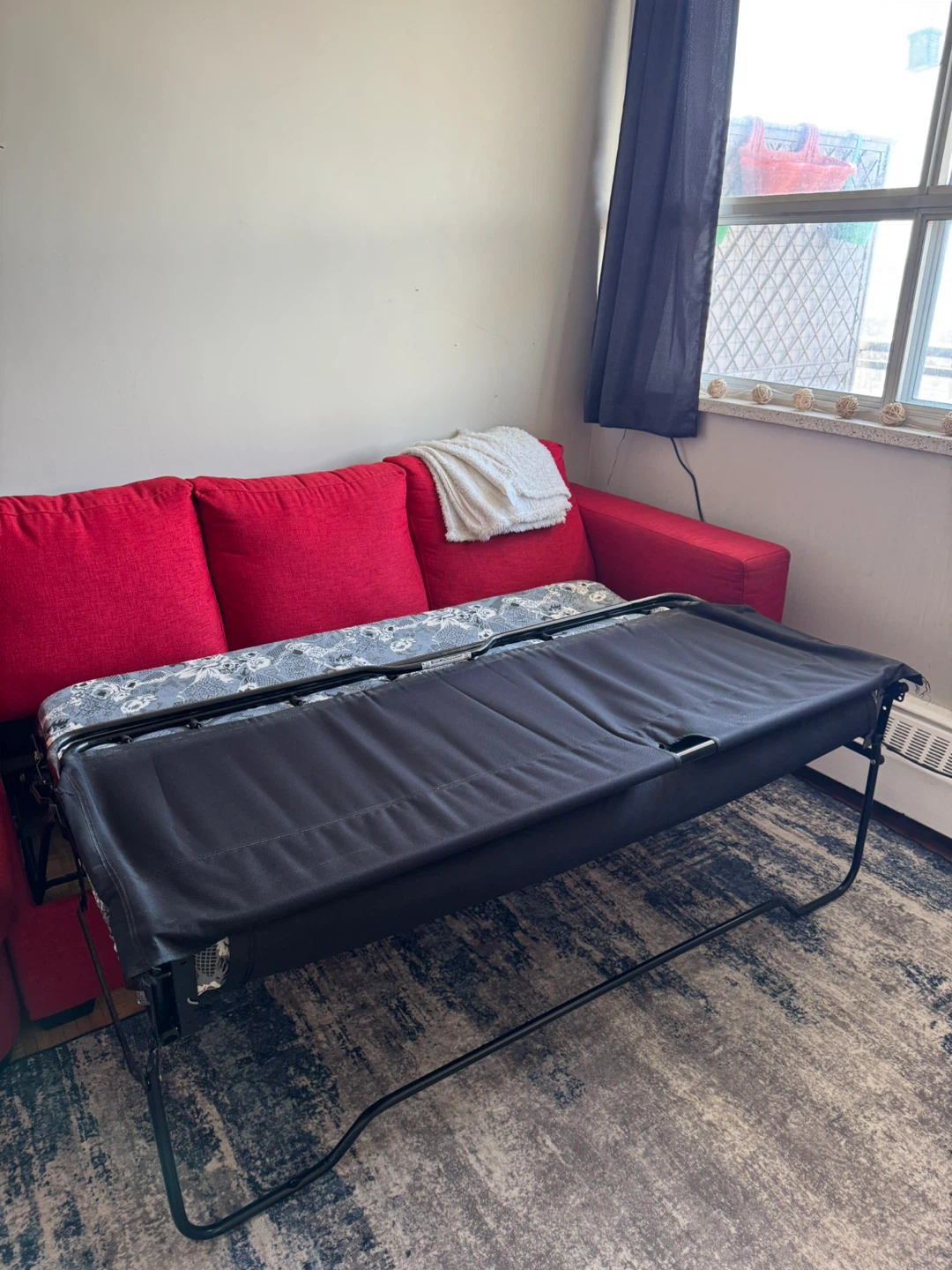 Red Sectional Sofa with Sleeper - photo 5