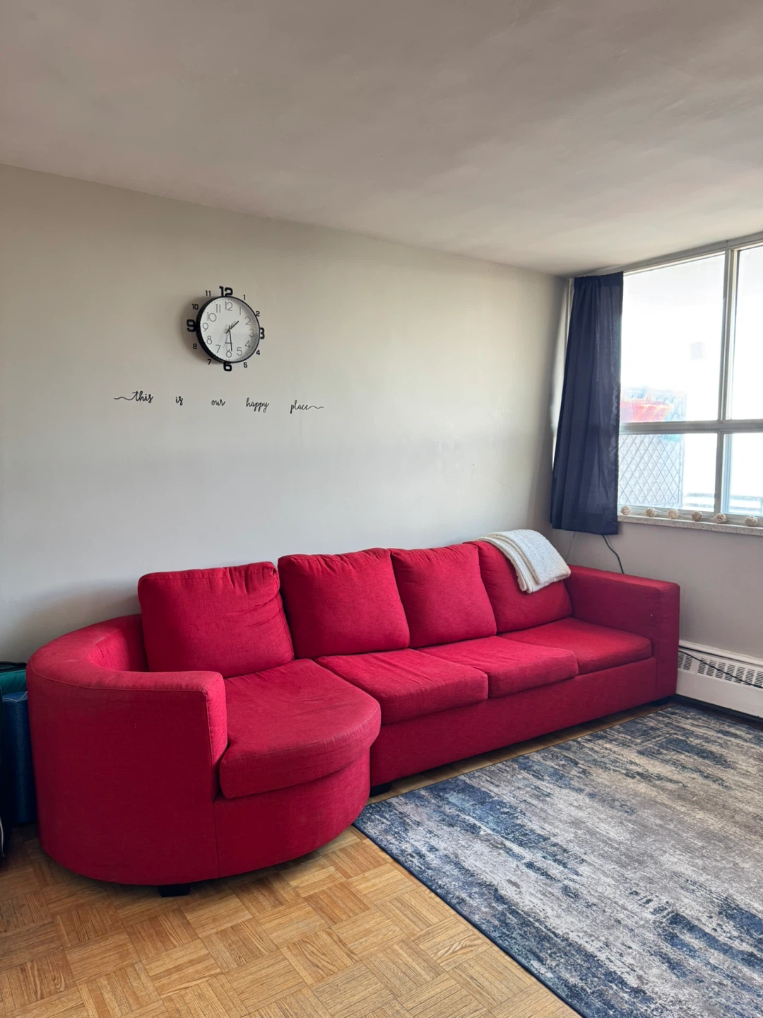 Red Sectional Sofa with Sleeper