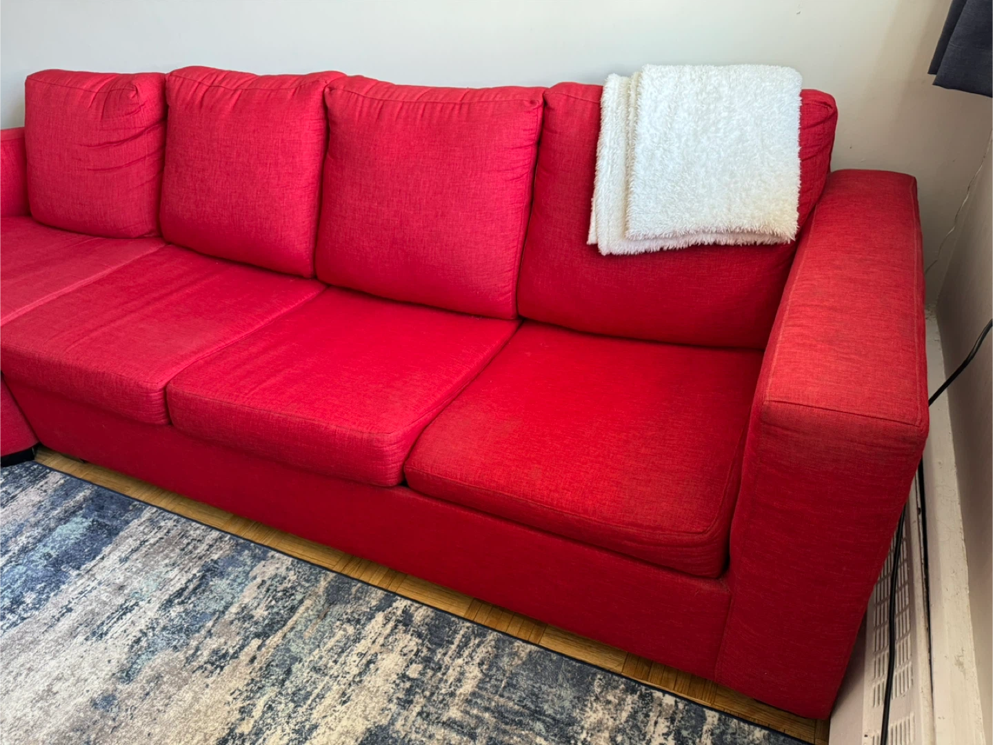Red Sectional Sofa with Sleeper - photo 2