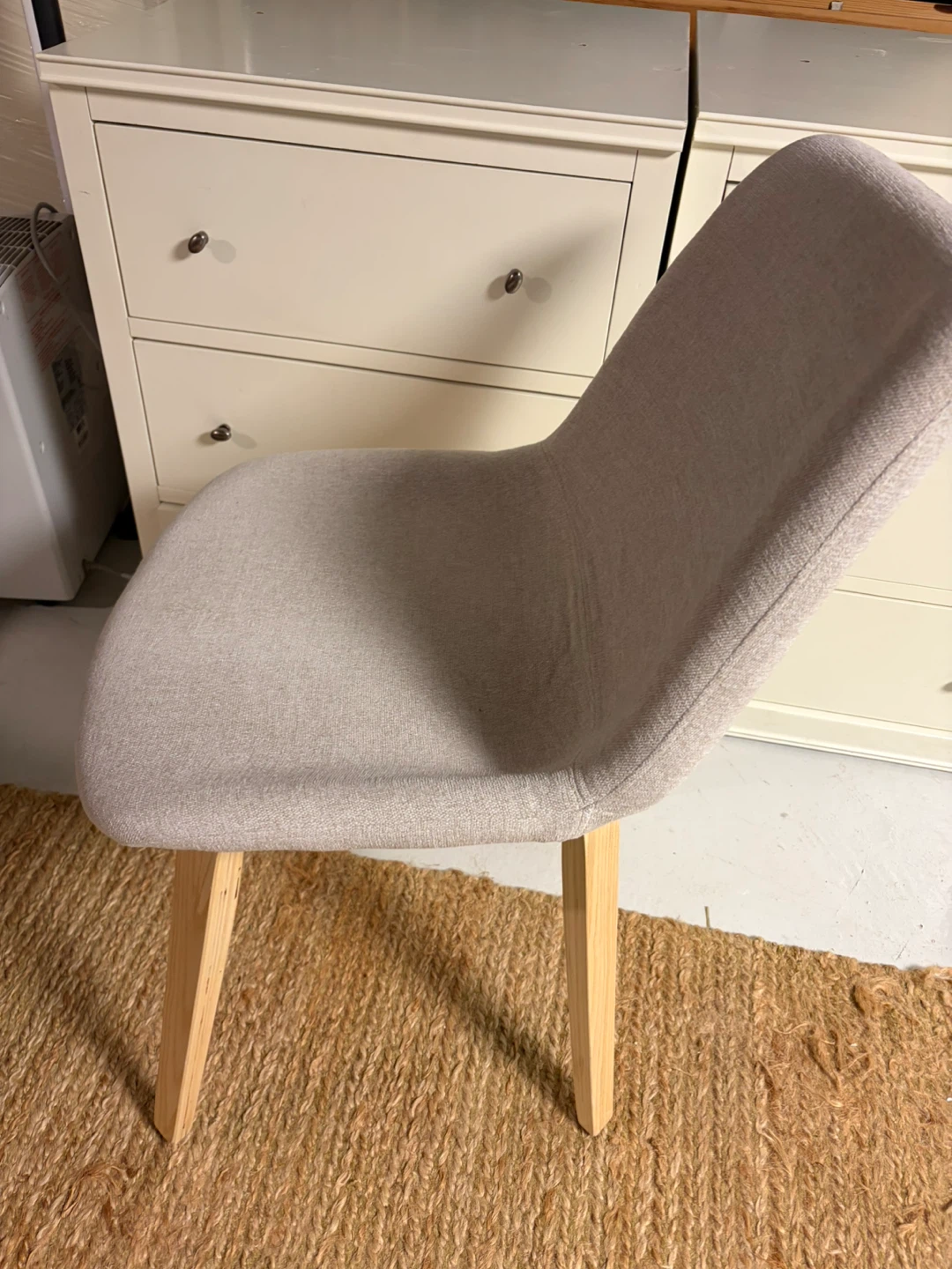 Bouclair Light Grey Fabric Dining Chair - photo 2