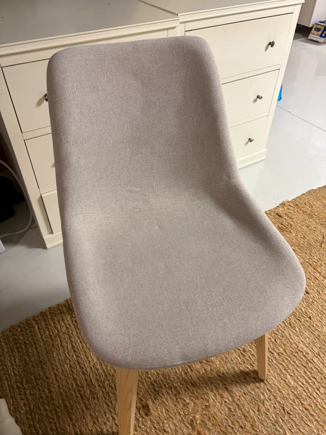 Bouclair Light Grey Fabric Dining Chair