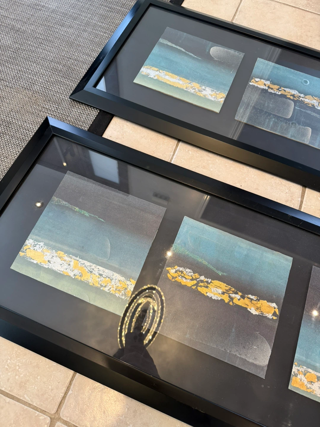 Set of 2 Custom Framed Abstract Art Pieces - photo 5