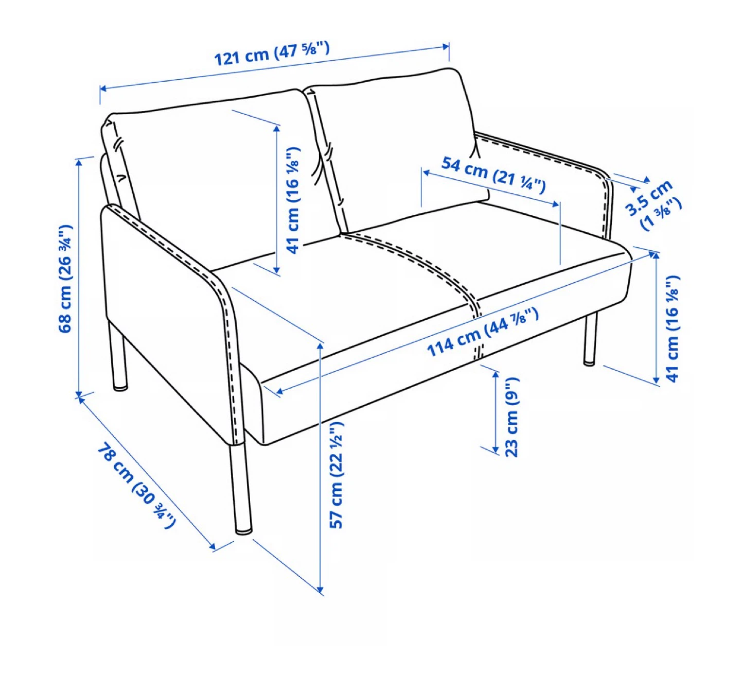 IKEA GLÖSTAD Loveseat - Knisa dark gray - photo 4