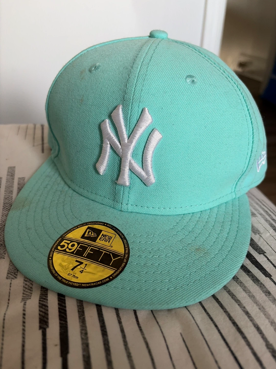 New Era 59FIFTY New York Yankees Baseball Cap Teal Size 7 1/4