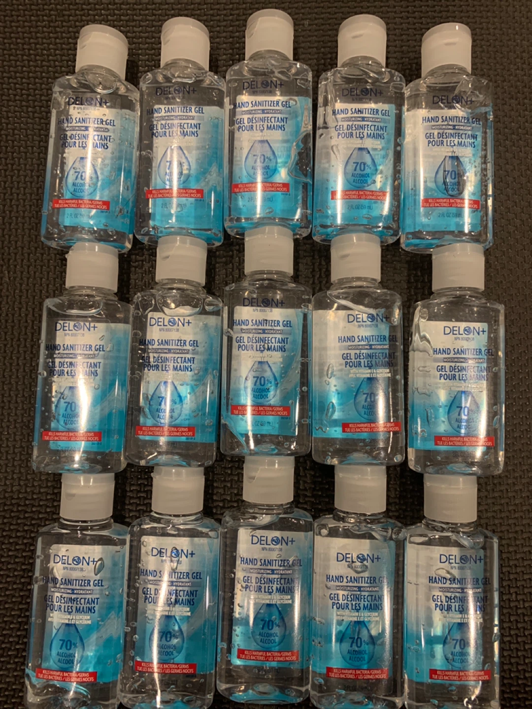 DELON+ Hand Sanitizer Gel - 2 Fl Oz Bottles (Set of 15)