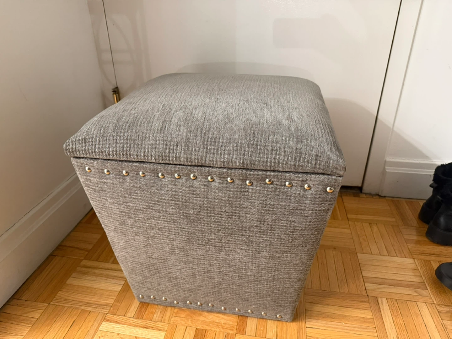 Storage Ottoman - Gray Fabric