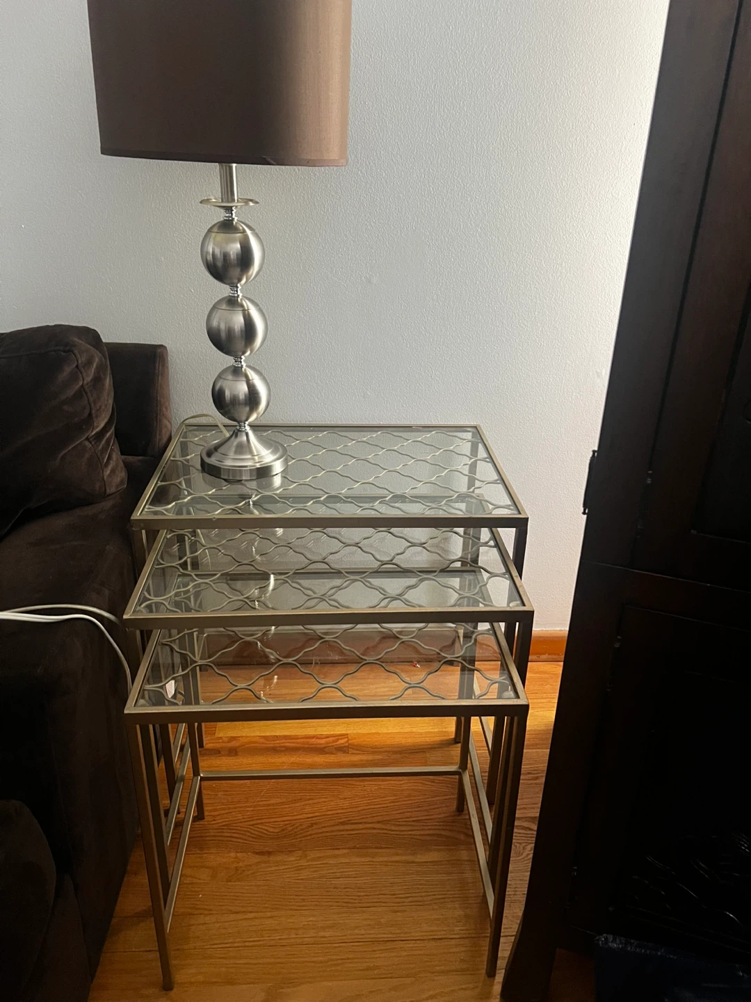 Nesting Side Tables with Glass Tops
