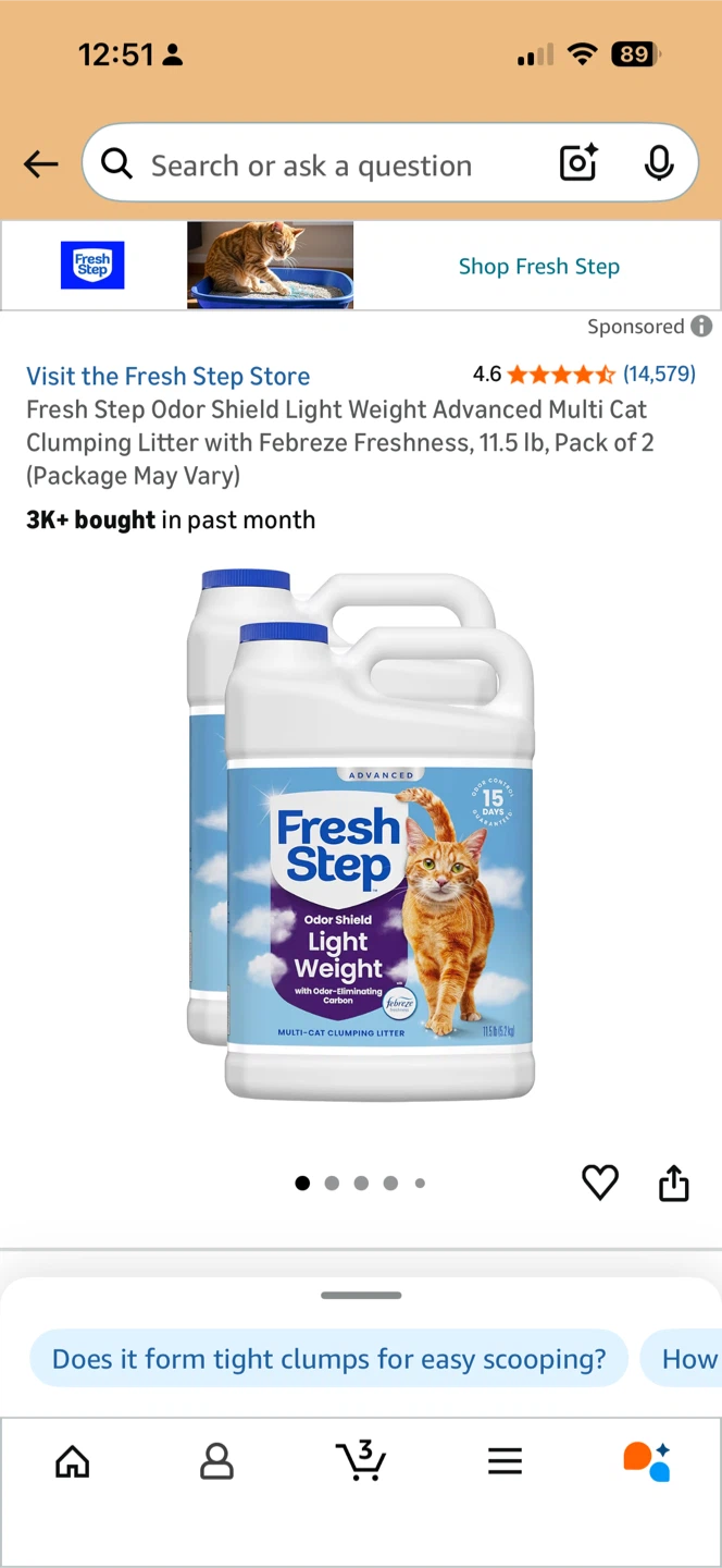 Fresh Step Cat Litter, 11.5 lb (Pack of 2)