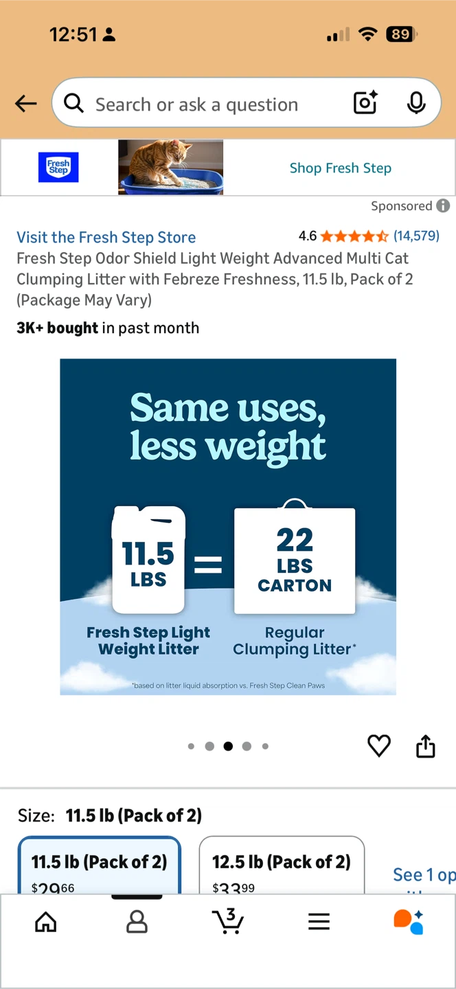 Fresh Step Cat Litter, 11.5 lb (Pack of 2) - photo 2
