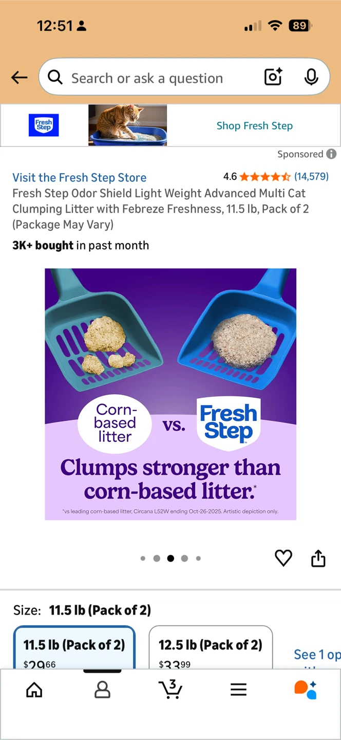 Fresh Step Cat Litter, 11.5 lb (Pack of 2) - photo 3