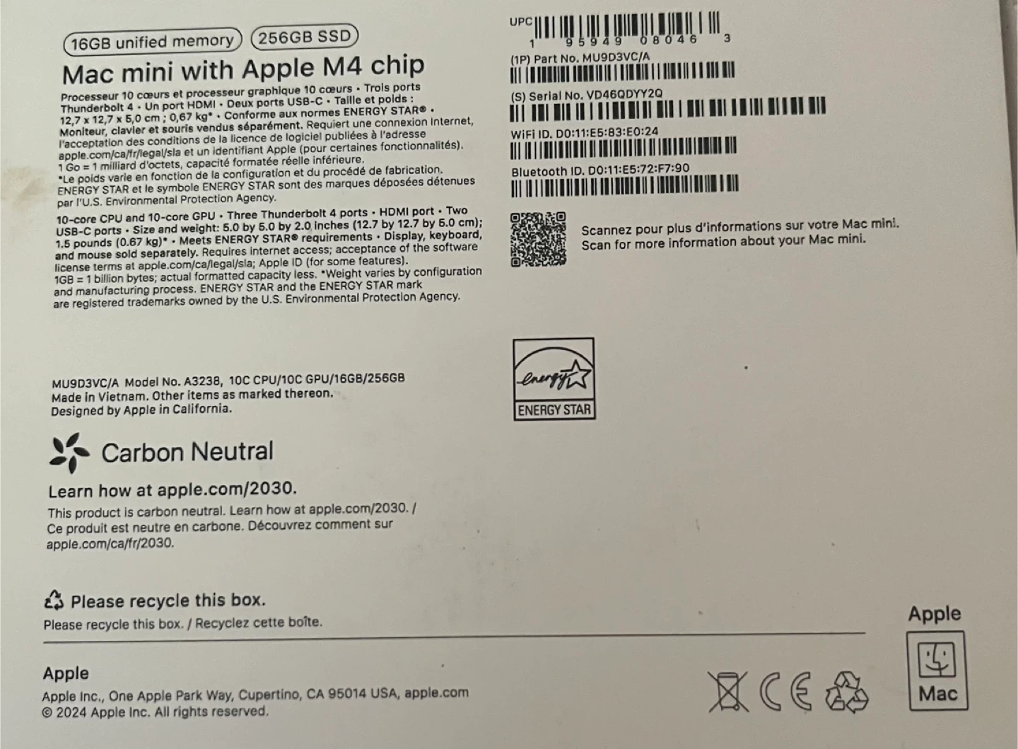 Apple Mac mini (2024) M4 Chip, 16GB RAM, 256GB SSD - photo 2