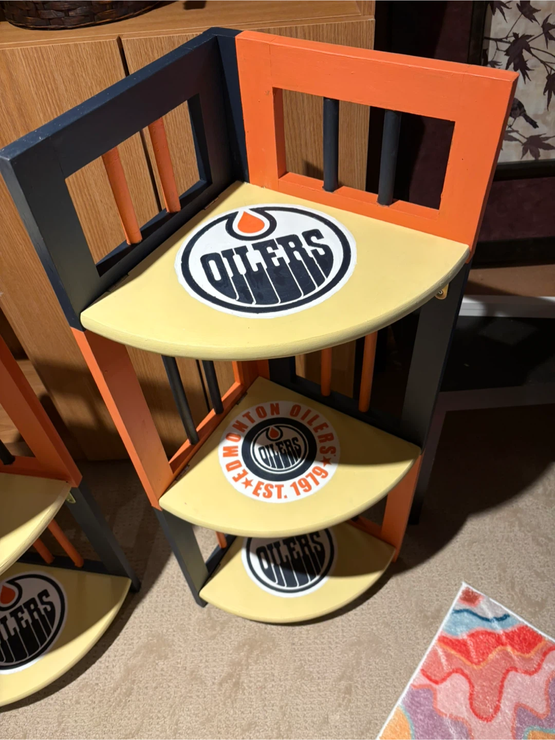 Edmonton Oilers Corner Shelf Unit