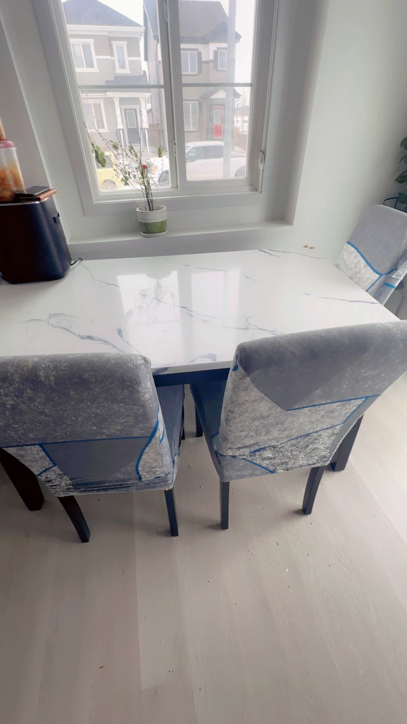 White Marble Dining Table chair set