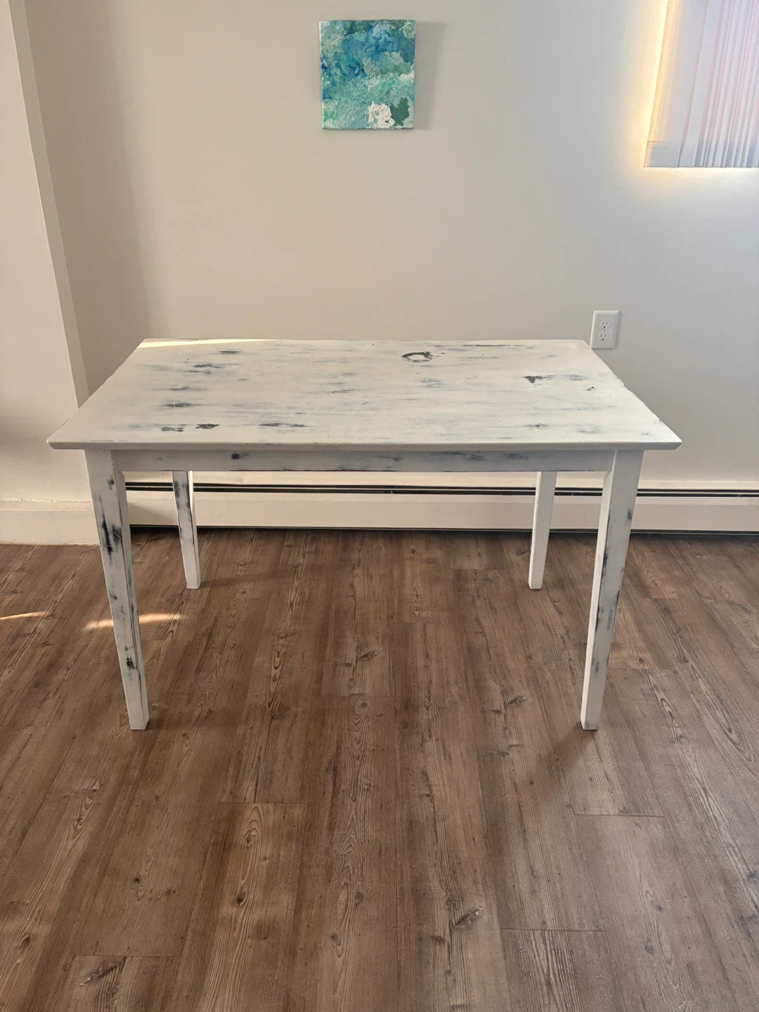 Distressed White Farmhouse Dining Table