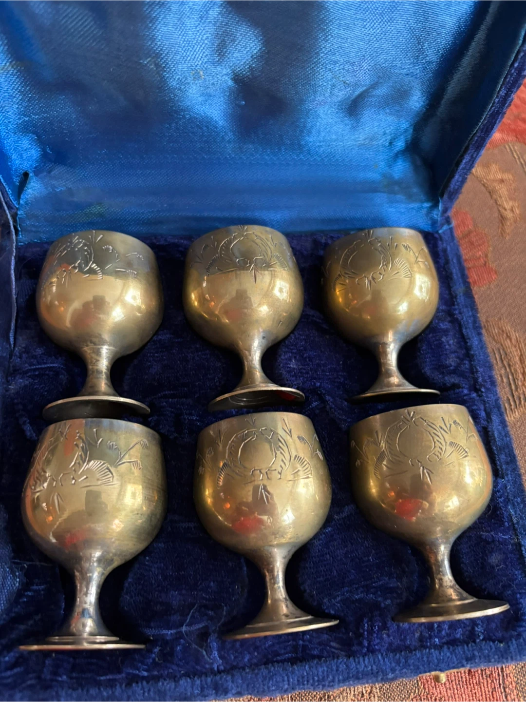 Set of 6 Brass cordials, Made in India