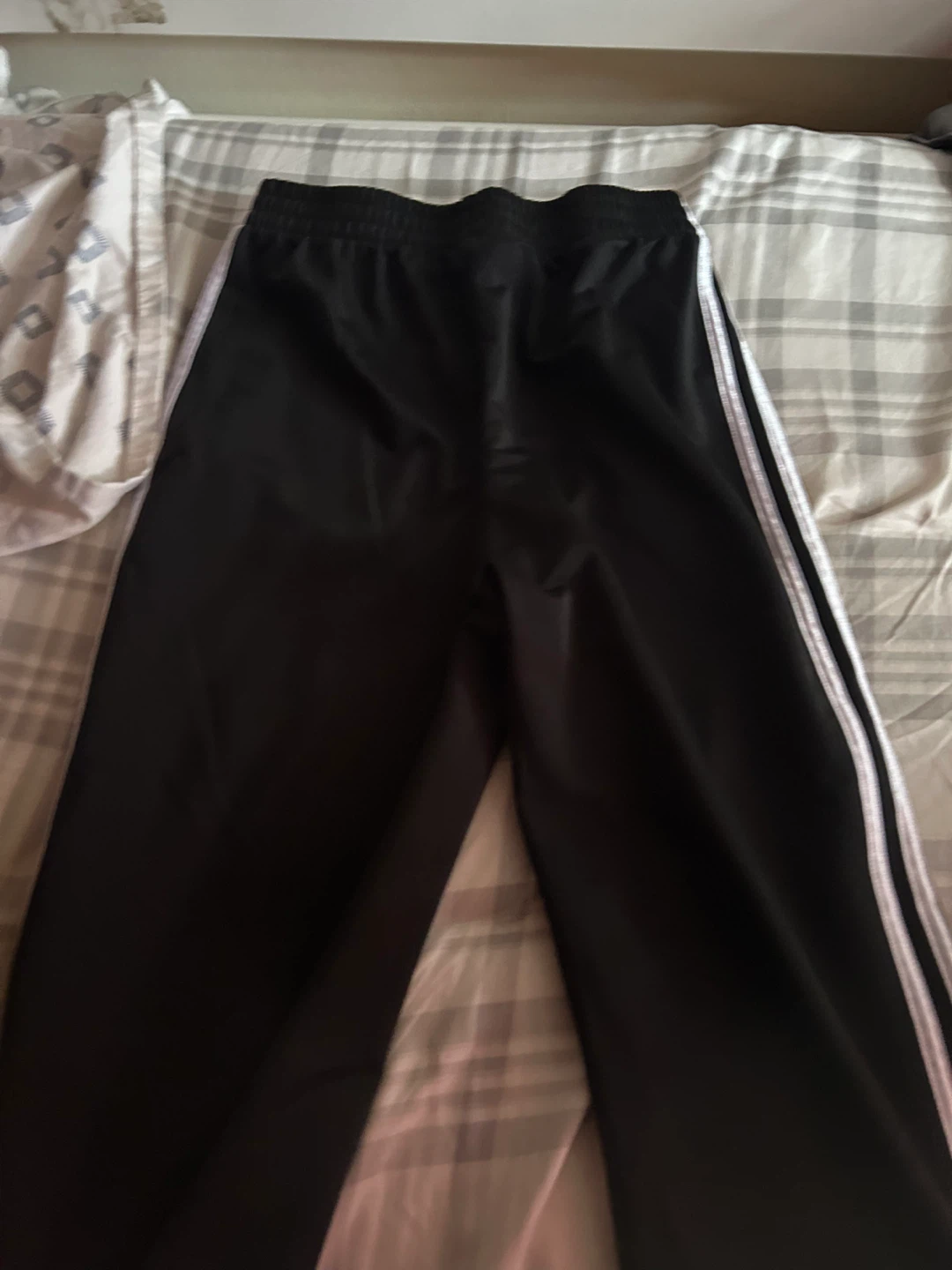 Adidas Black Track Pants with White Stripes - photo 3