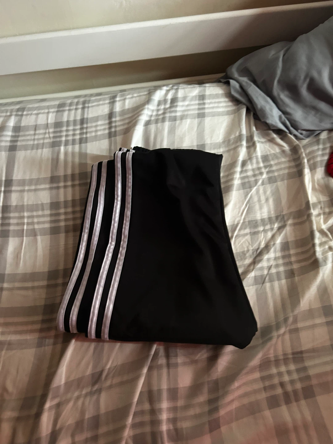 Adidas Black Track Pants with White Stripes - photo 2