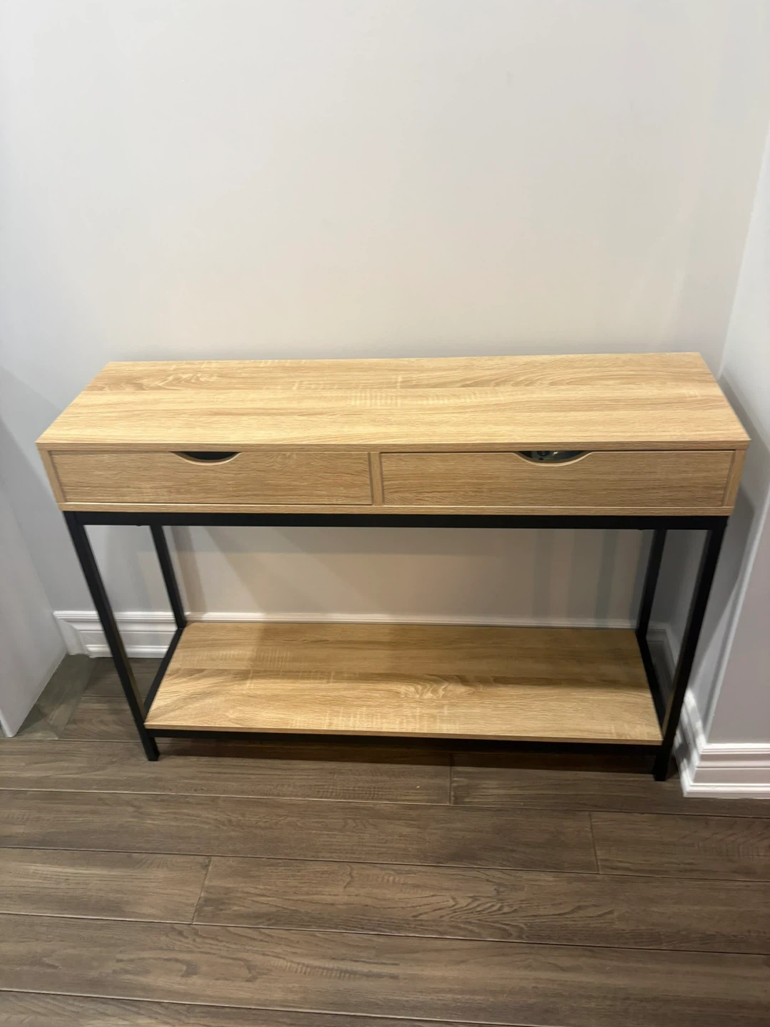 2-Drawer Console Table with Shelf