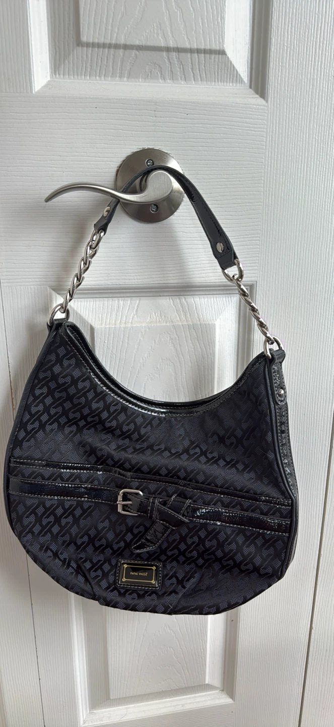 Nine West Black Monogram Shoulder Bag