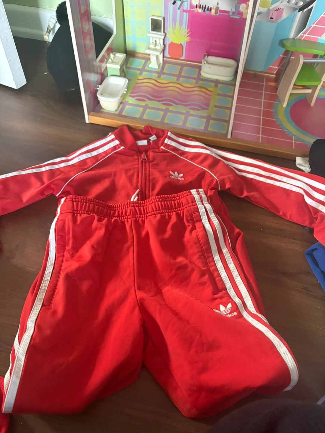 Adidas Red Tracksuit Set