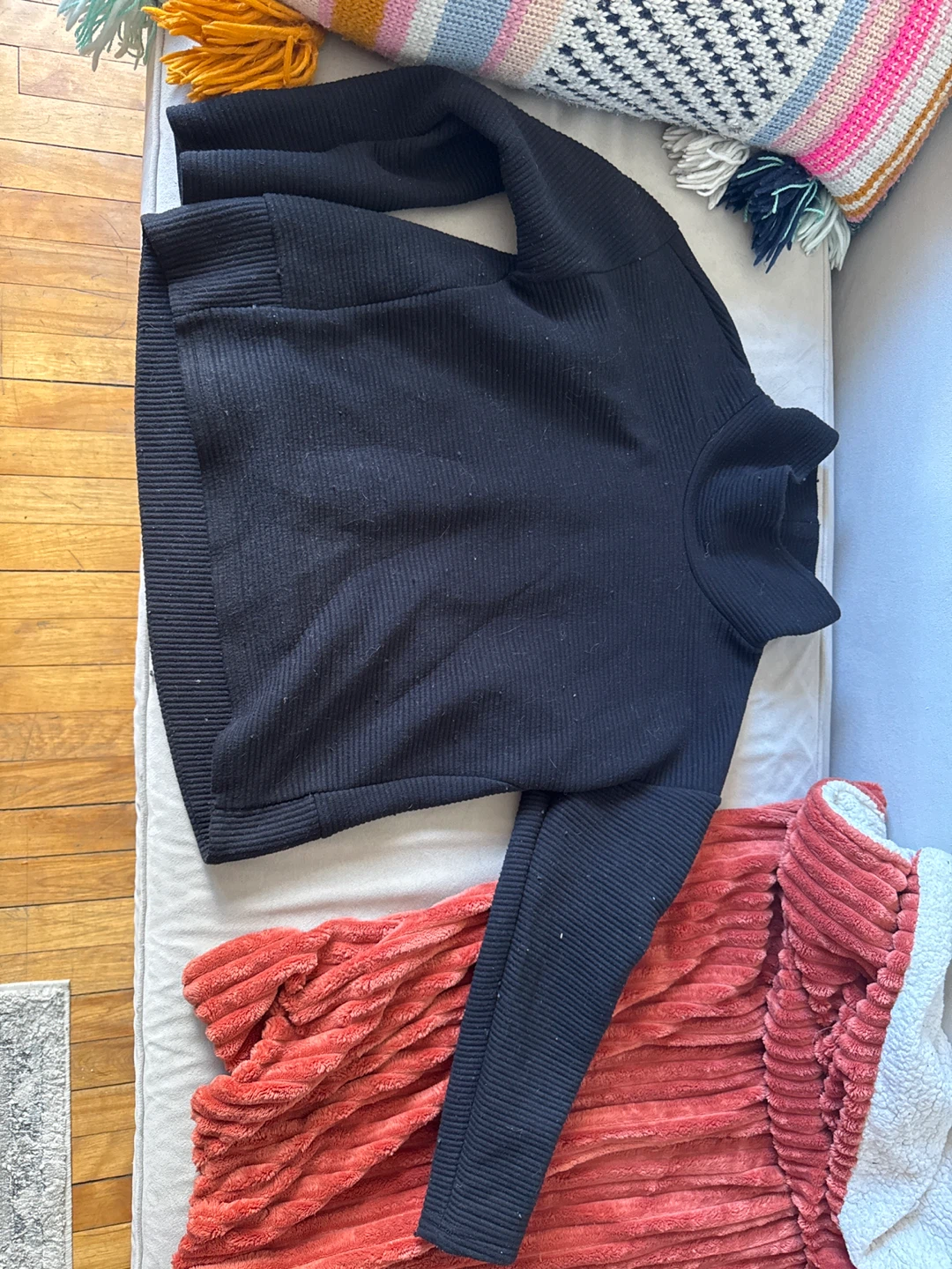 Black Ribbed Mock Neck Sweater