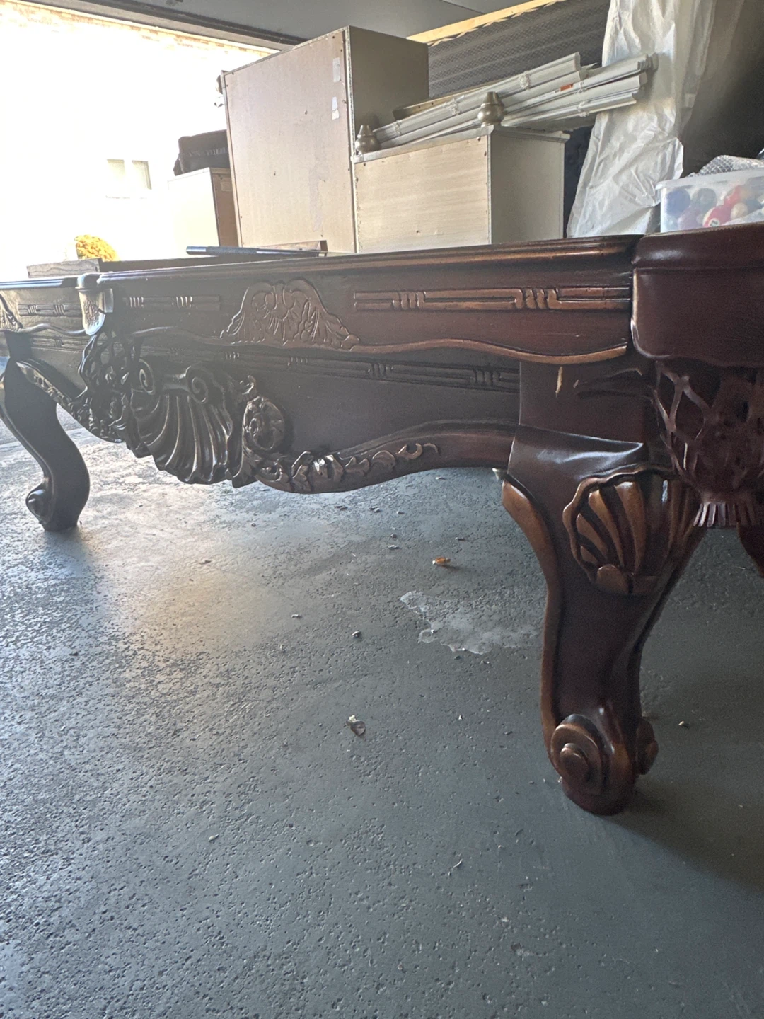 Antique Wooden Pool Table with Accessories - photo 3