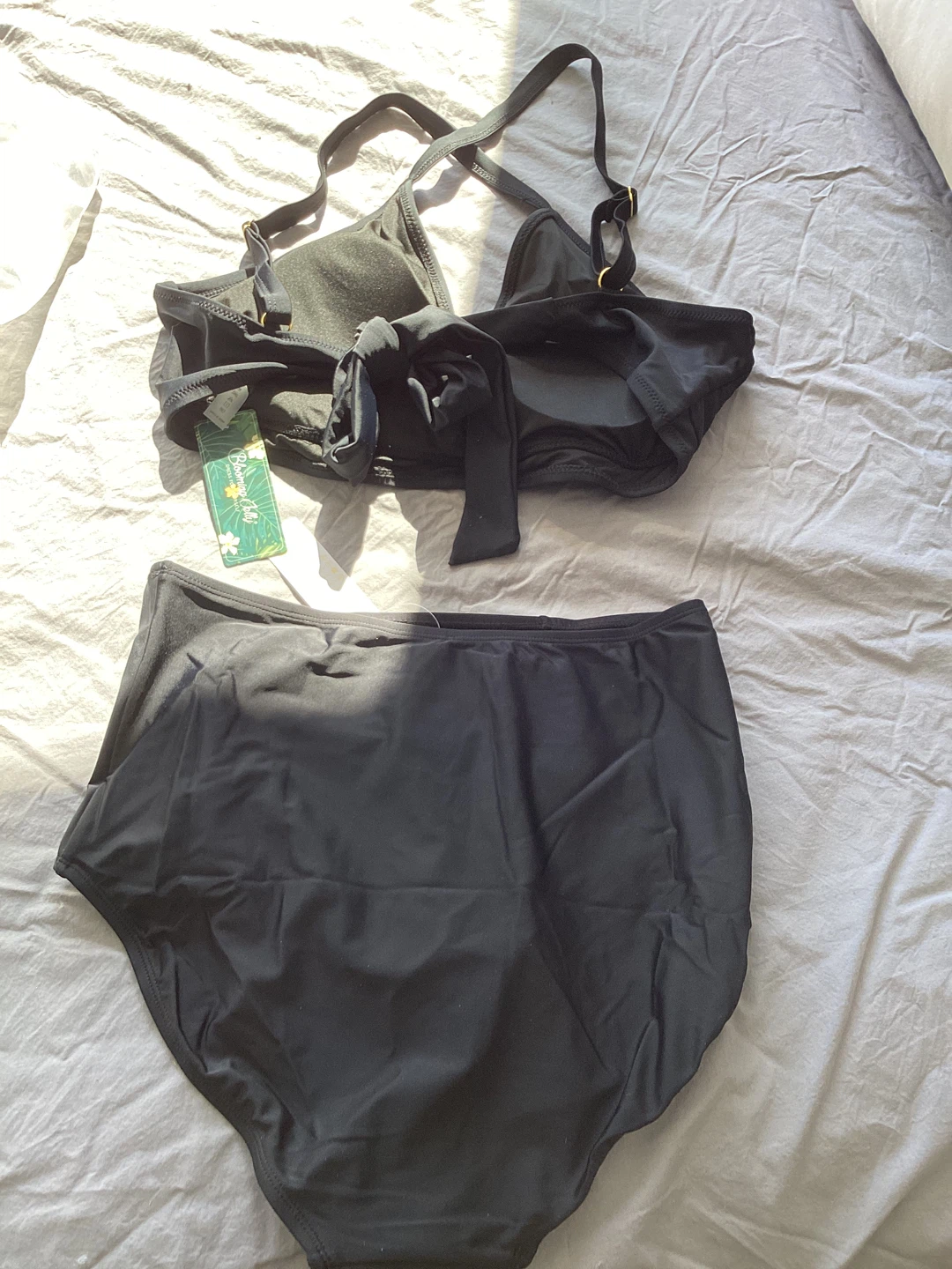 NWT flattering large Black high waisted Bikini 2 piece Set - photo 3